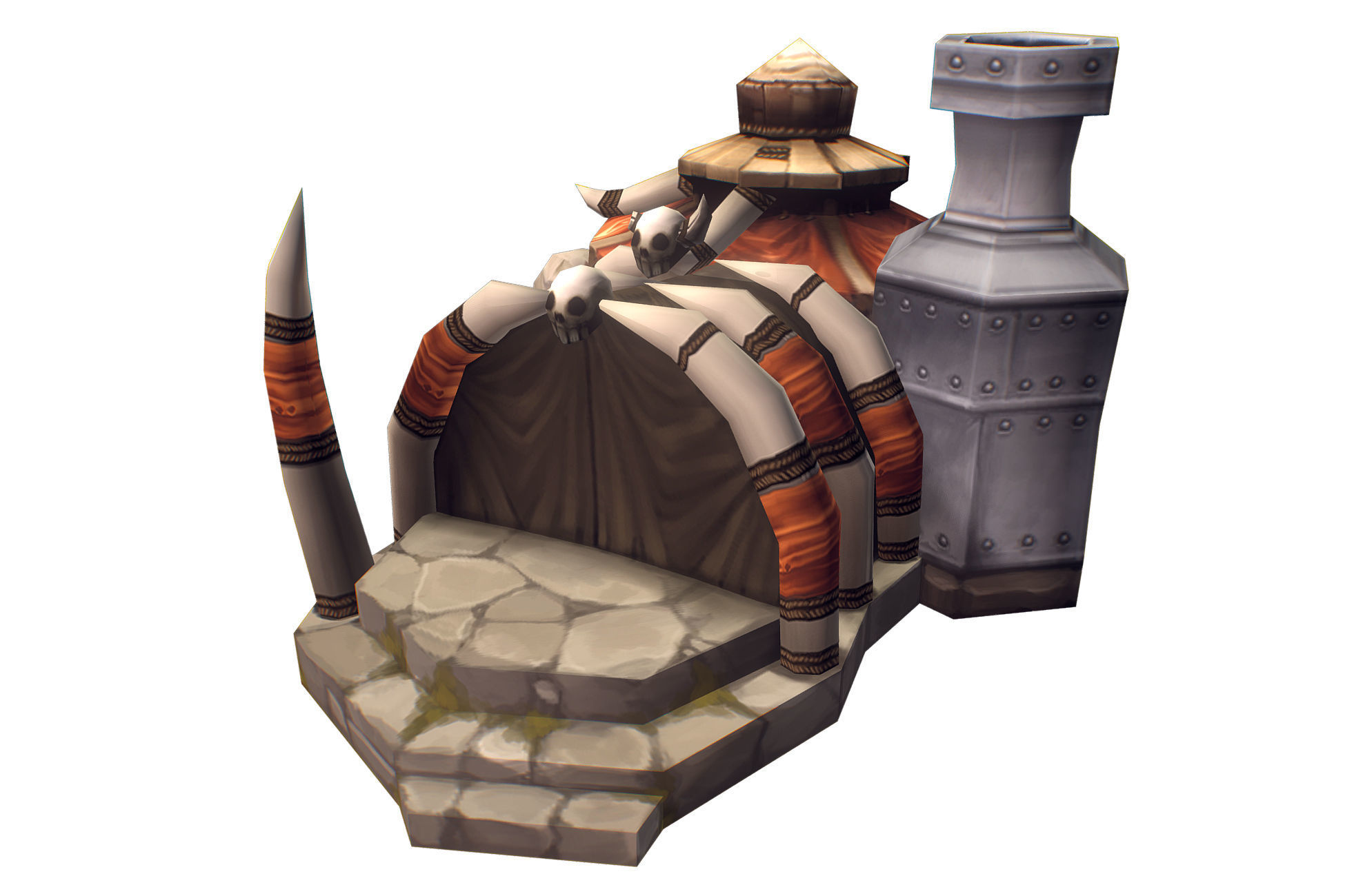 RTS Orc Building Set - Low Poly Hand Painted Low-poly 3D model_16
