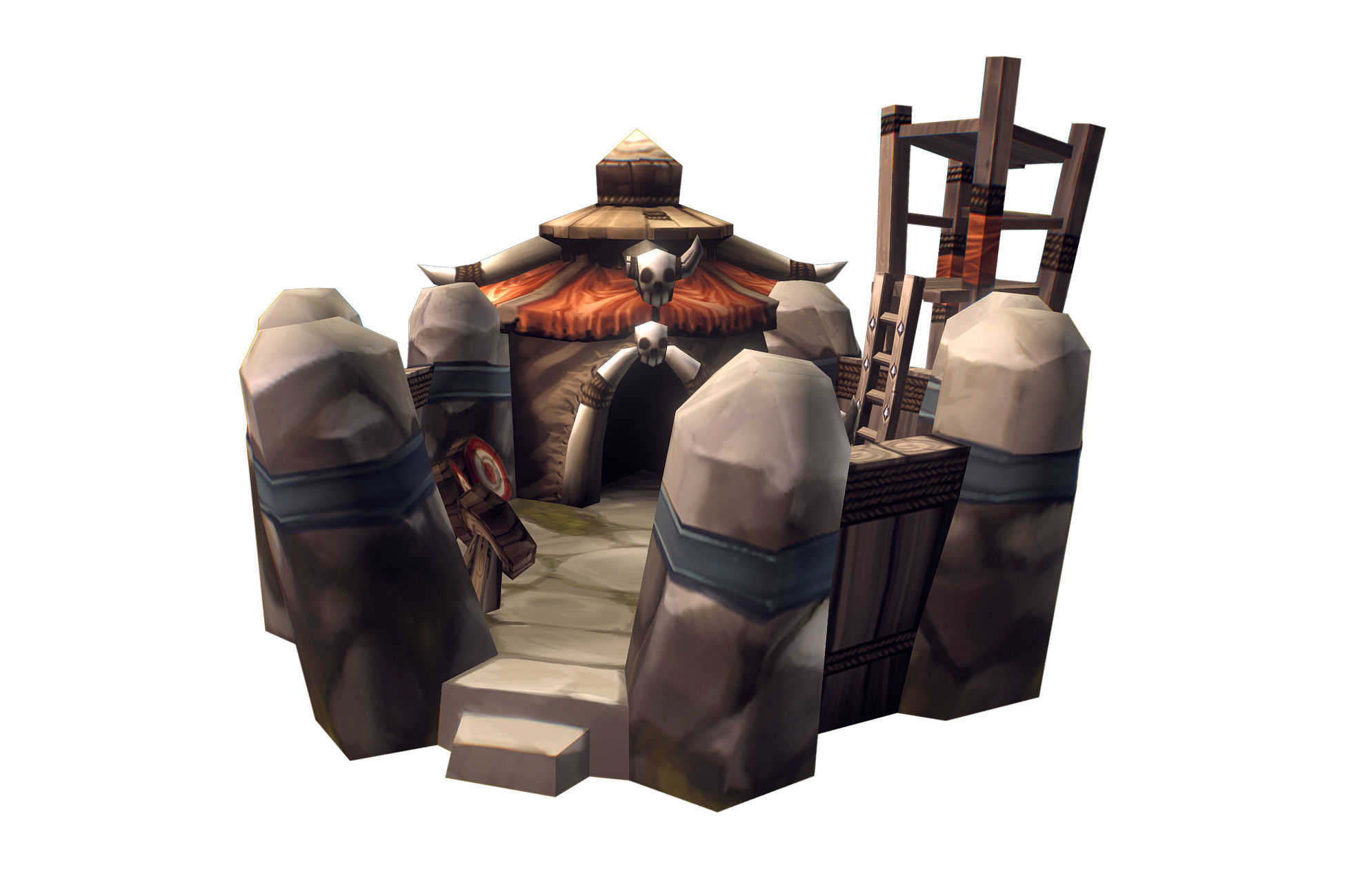 RTS Orc Building Set - Low Poly Hand Painted Low-poly 3D model_6