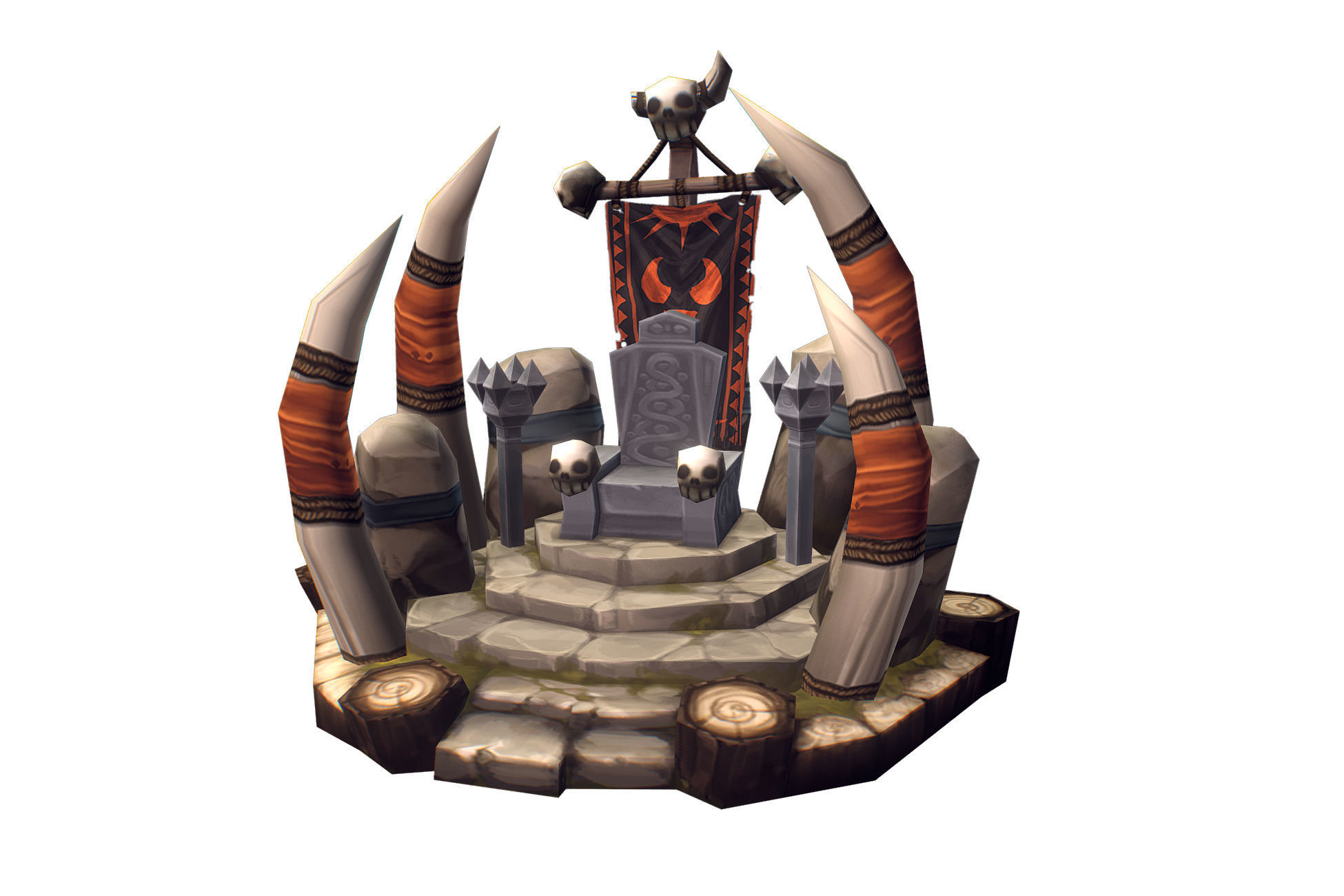 RTS Orc Building Set - Low Poly Hand Painted Low-poly 3D model_8