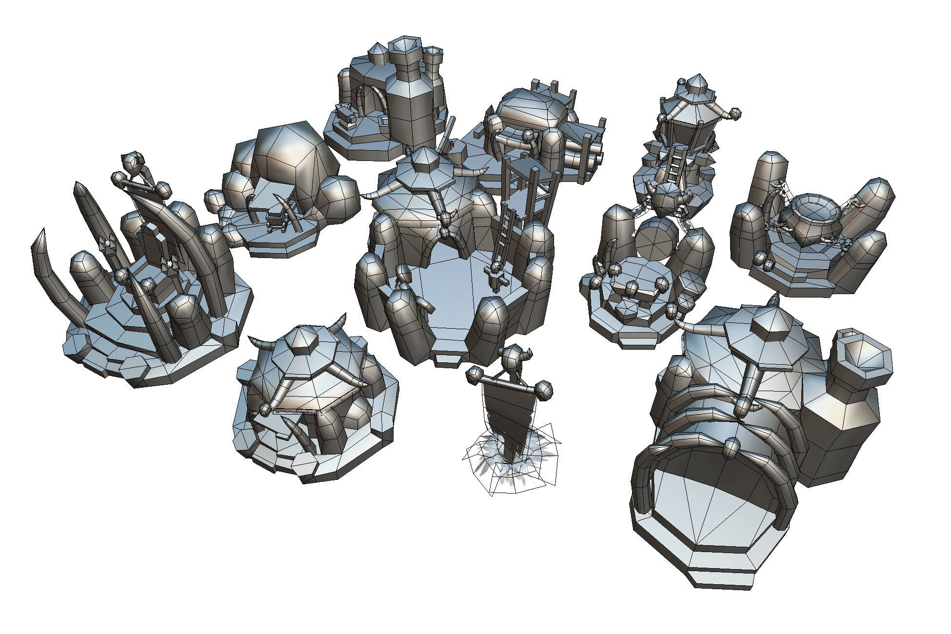 RTS Orc Building Set - Low Poly Hand Painted Low-poly 3D model_2