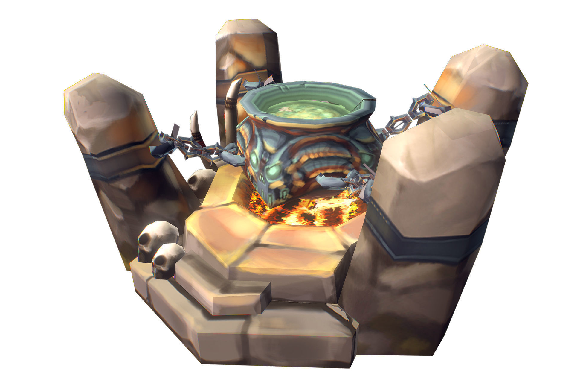 RTS Orc Building Set - Low Poly Hand Painted Low-poly 3D model_10