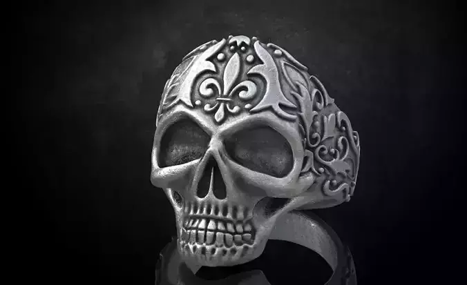 Ring skull with patterns stylish 213