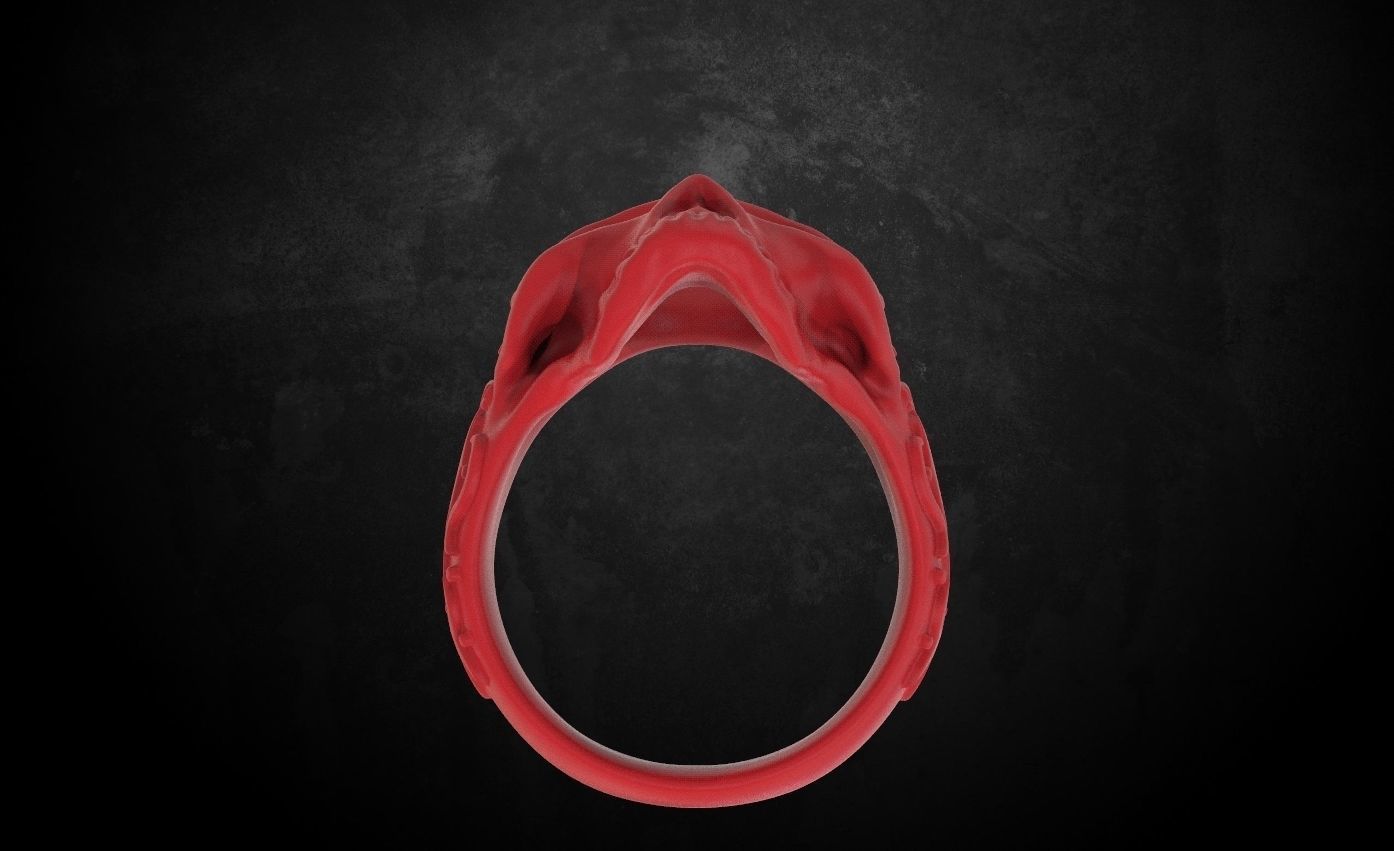 Ring skull with patterns stylish 213 3D print model_12