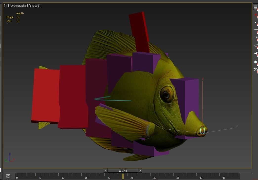Fish Yellow tang Low-poly 3D model_6