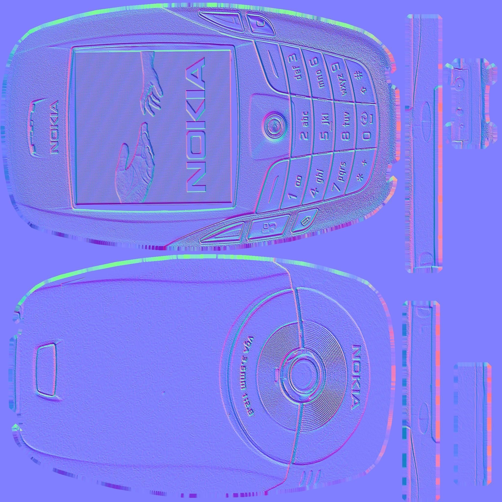 Nokia 6600 Low-poly 3D model_4