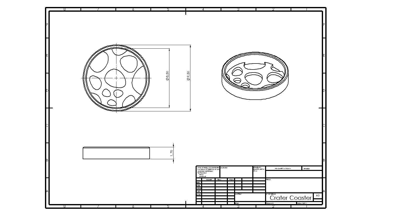 Crater Coaster  3D print model_1