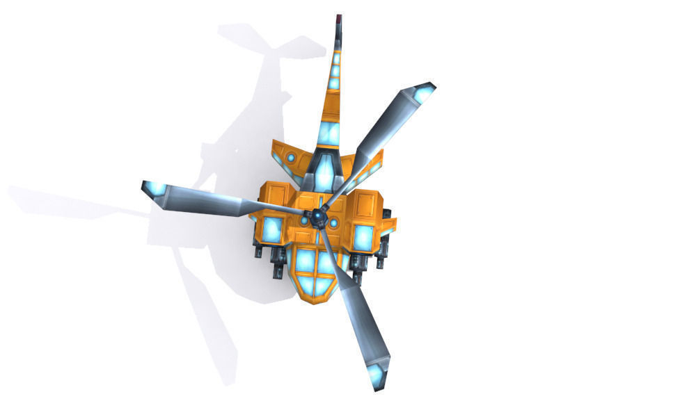 The future helicopter Low-poly 3D model_8