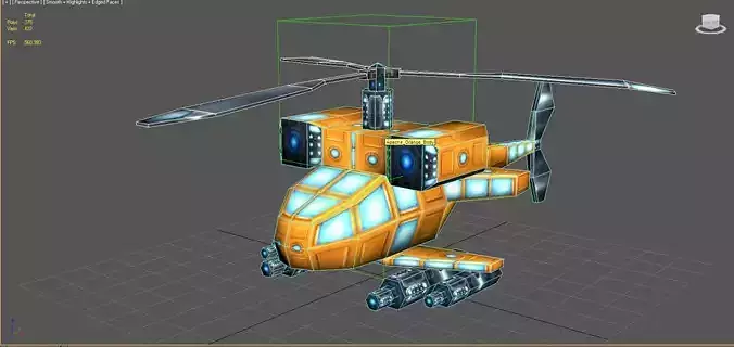The future helicopter Low-poly 3D model