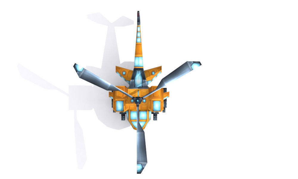 The future helicopter Low-poly 3D model_10