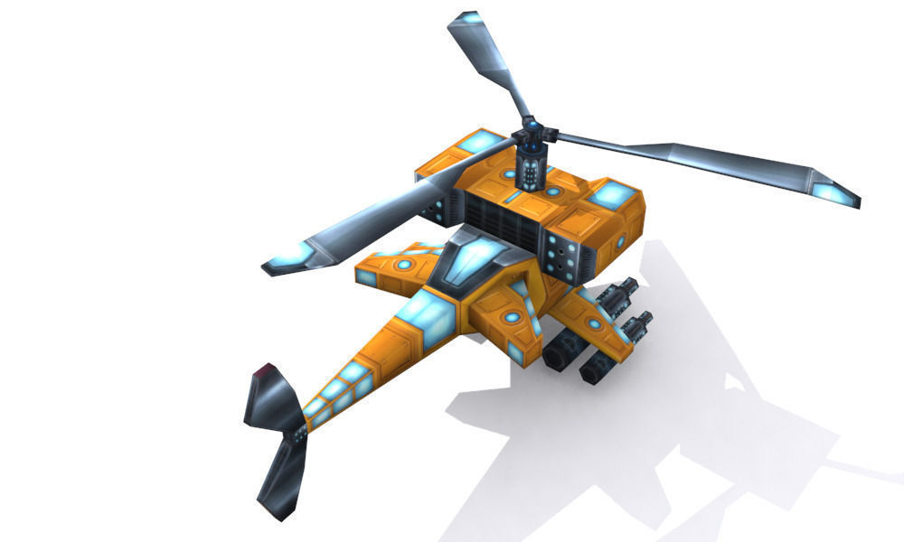 The future helicopter Low-poly 3D model_6