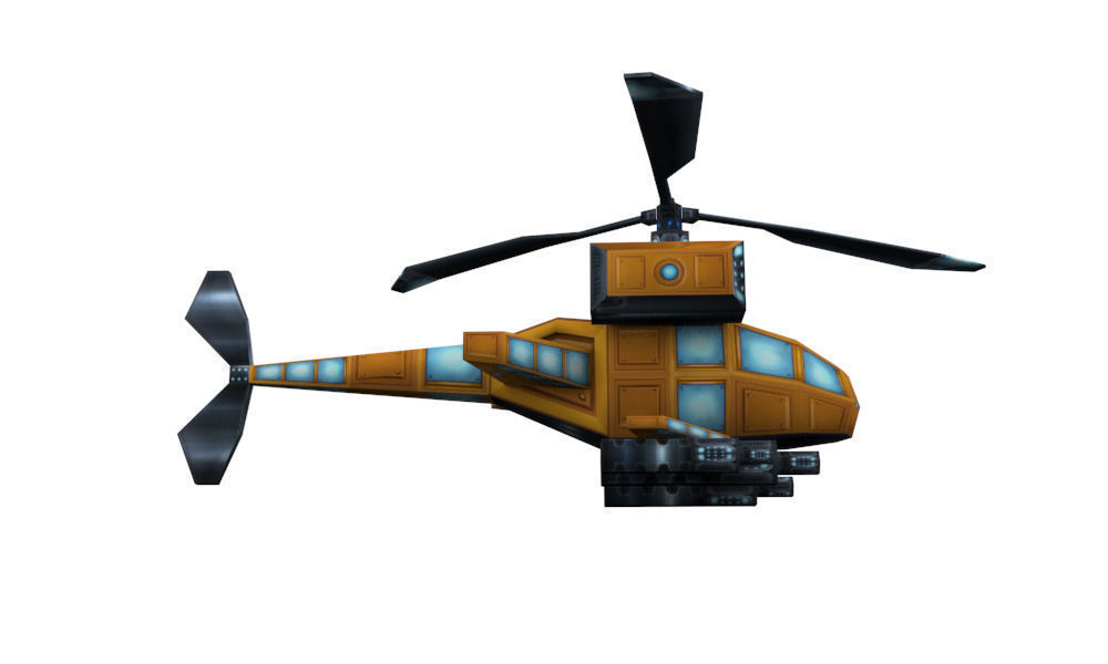 The future helicopter Low-poly 3D model_2