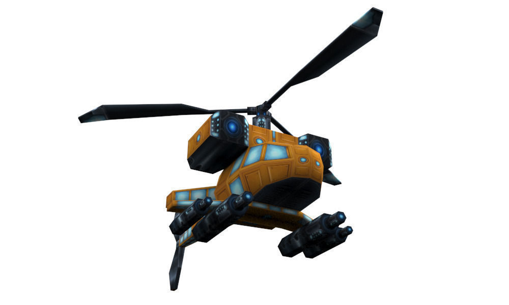 The future helicopter Low-poly 3D model_3