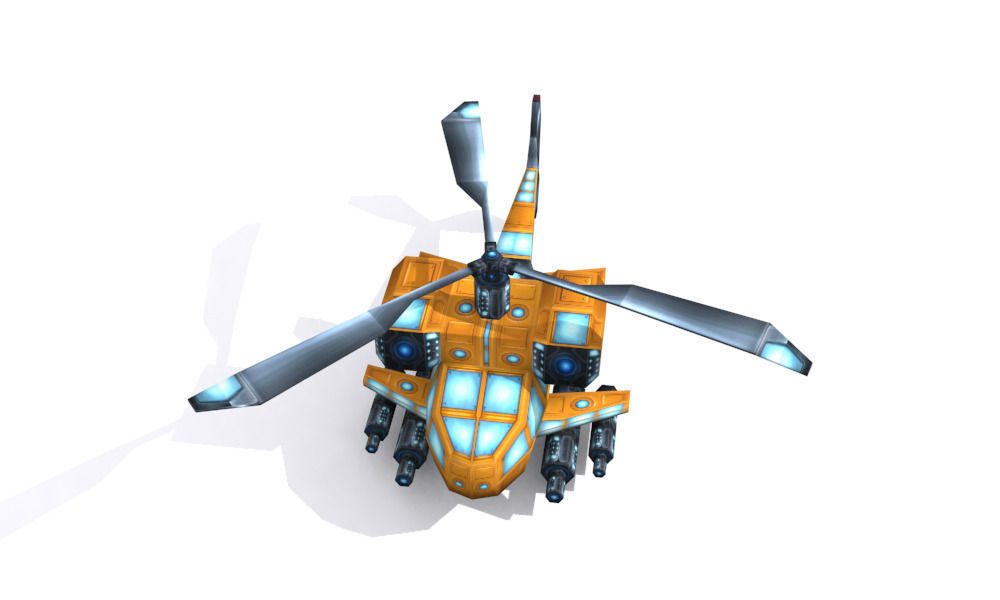 The future helicopter Low-poly 3D model_7