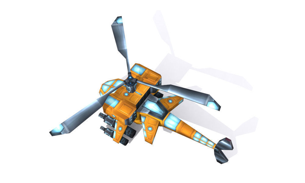 The future helicopter Low-poly 3D model_5