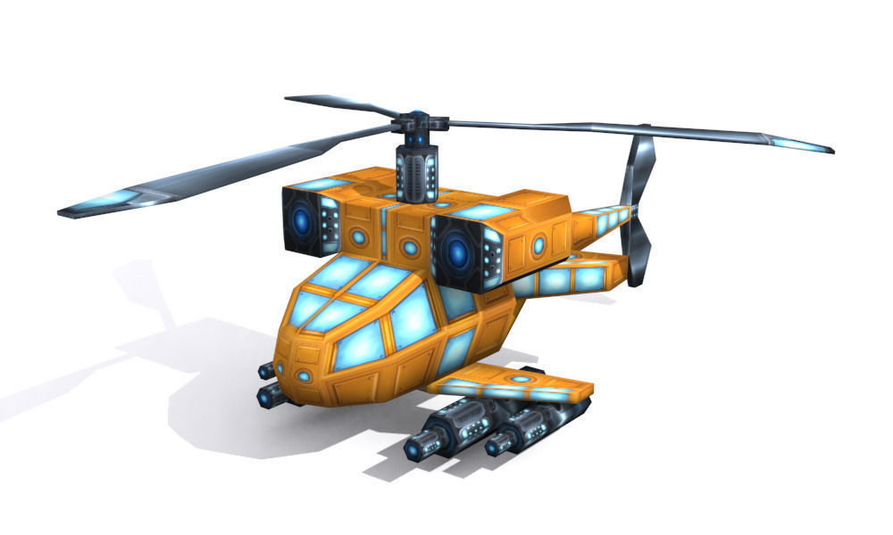 The future helicopter Low-poly 3D model_1