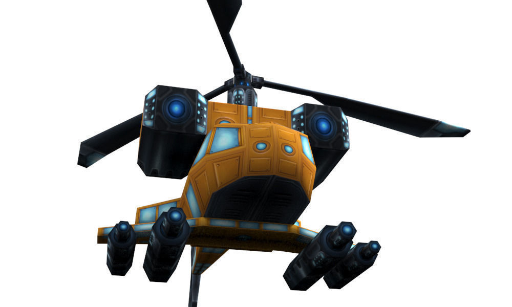 The future helicopter Low-poly 3D model_4