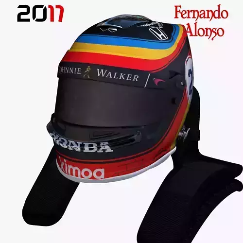 Alonso indy helmet 2017 Low-poly 3D model