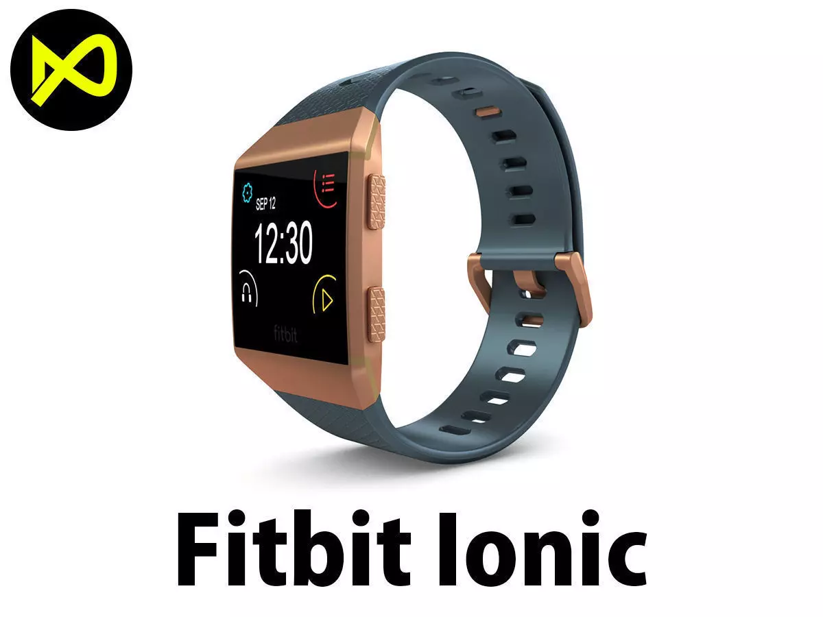 Fitbit Ionic Slate Blue 3D model_0