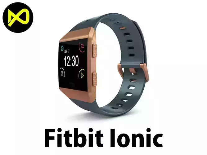 Fitbit Ionic Slate Blue 3D model
