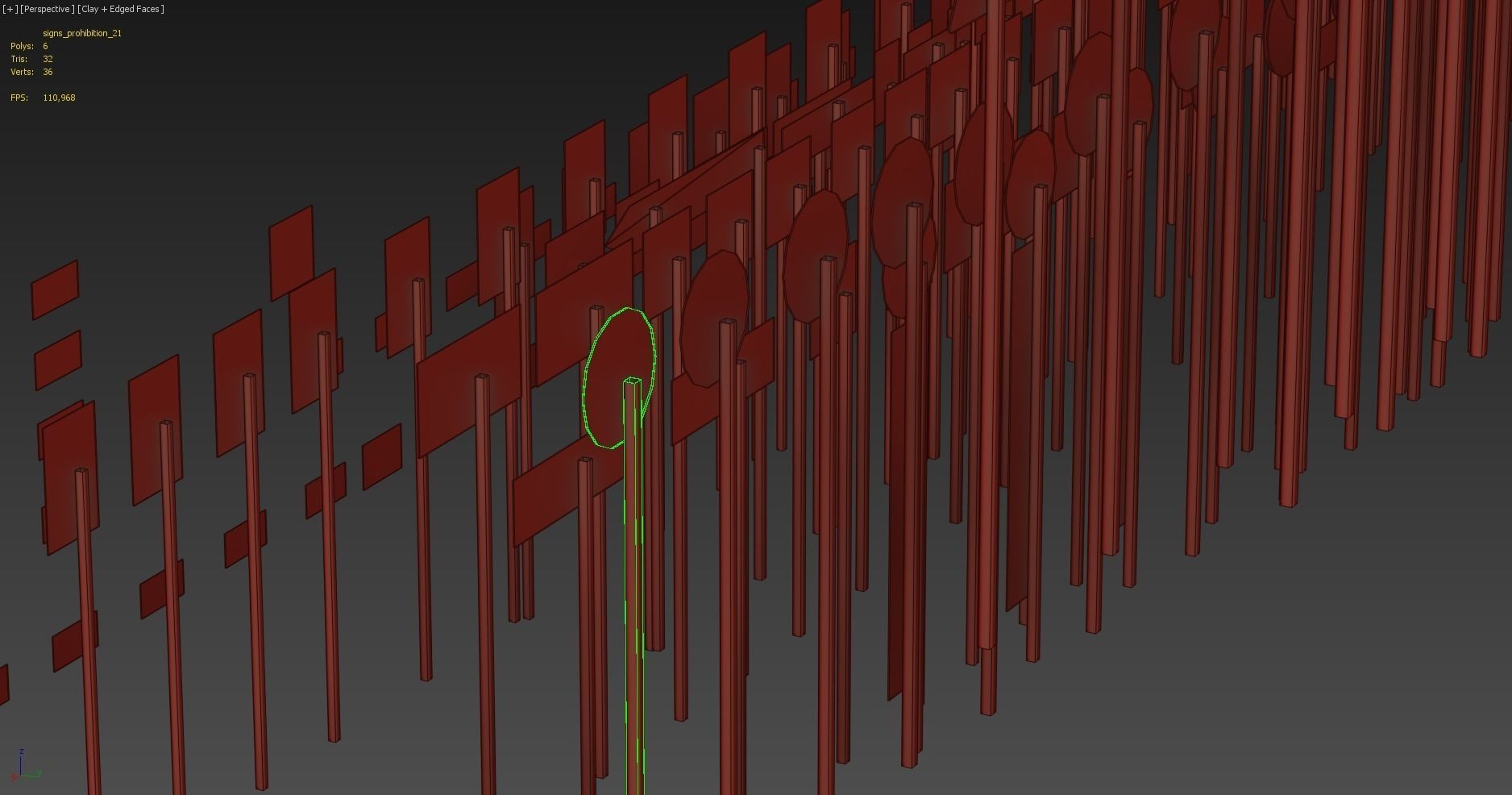 Road Signs FULL Set Low-poly 3D model_16