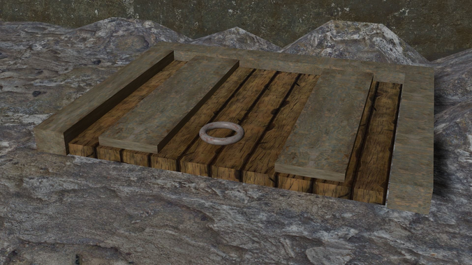 Trapdoor wooden floor Free low-poly 3D model