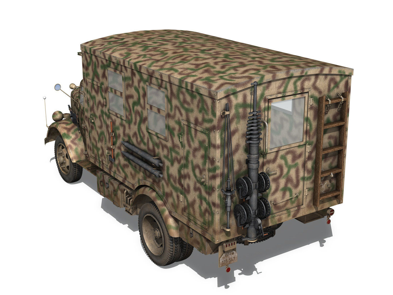 Opel Blitz - 3t Truck with Radiokoffer 3D model_4