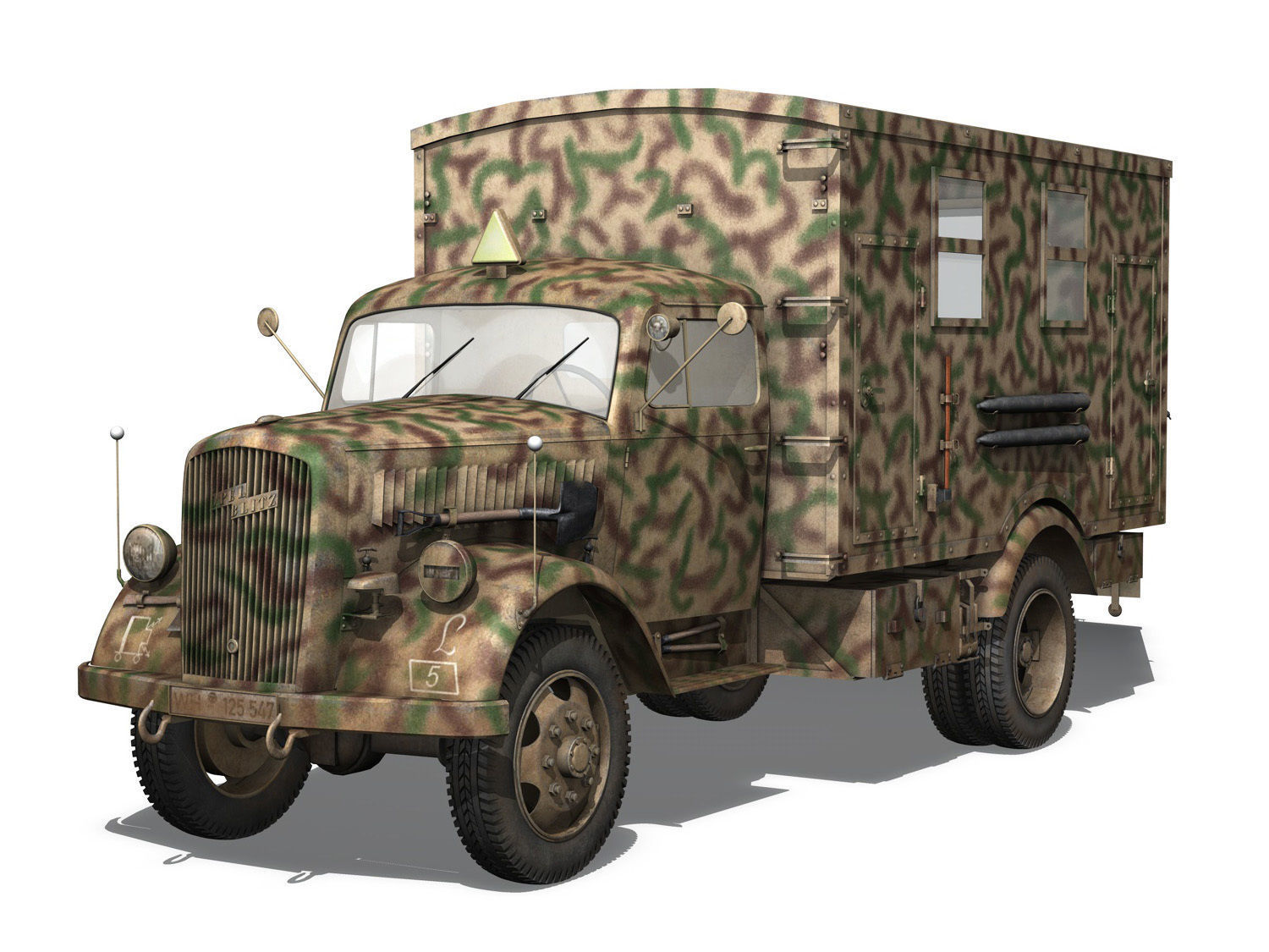 Opel Blitz - 3t Truck with Radiokoffer 3D model_1