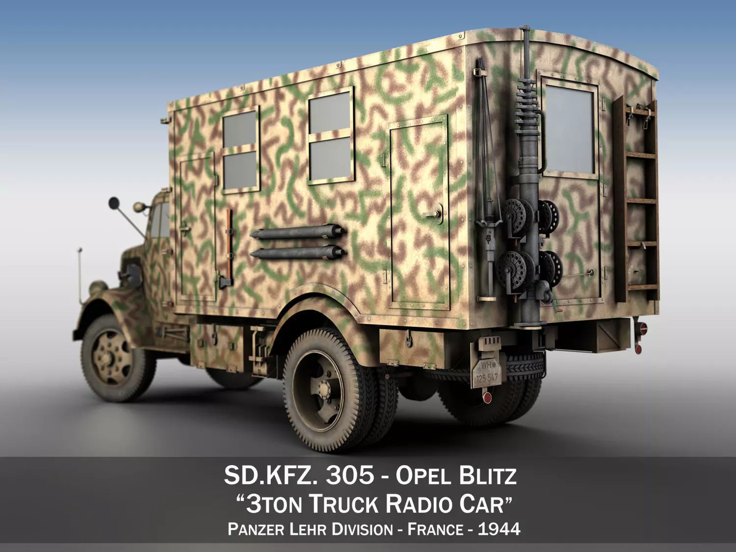 Opel Blitz - 3t Truck with Radiokoffer 3D model_0