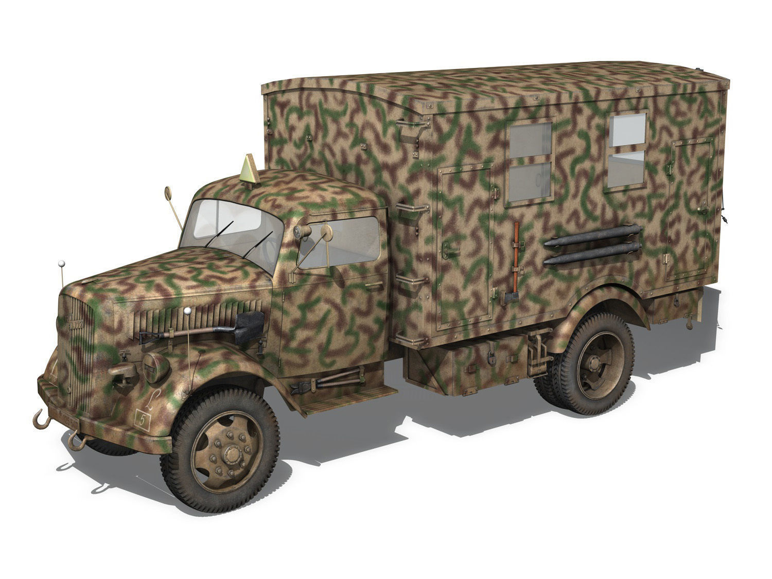 Opel Blitz - 3t Truck with Radiokoffer 3D model_2