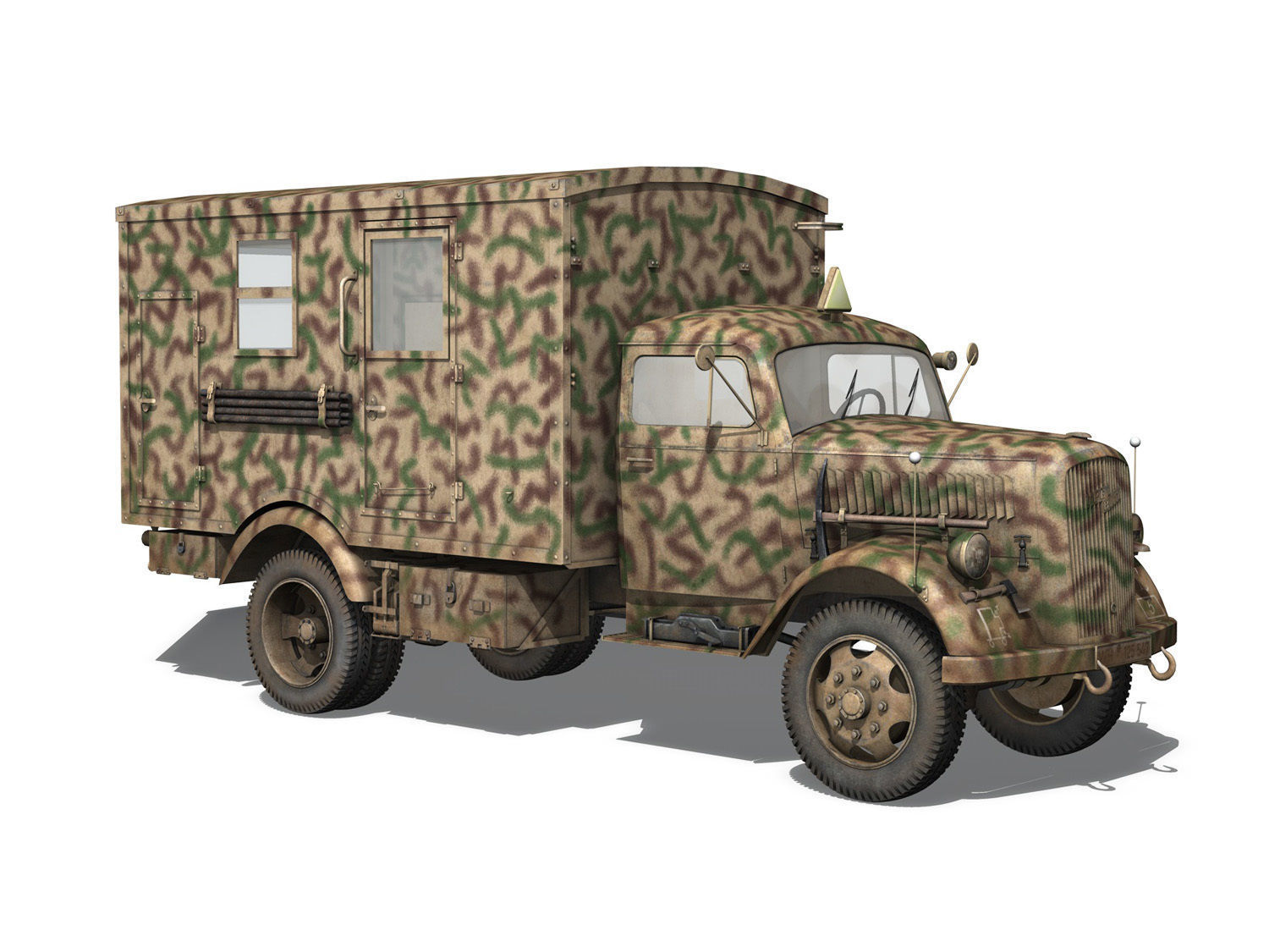 Opel Blitz - 3t Truck with Radiokoffer 3D model_7