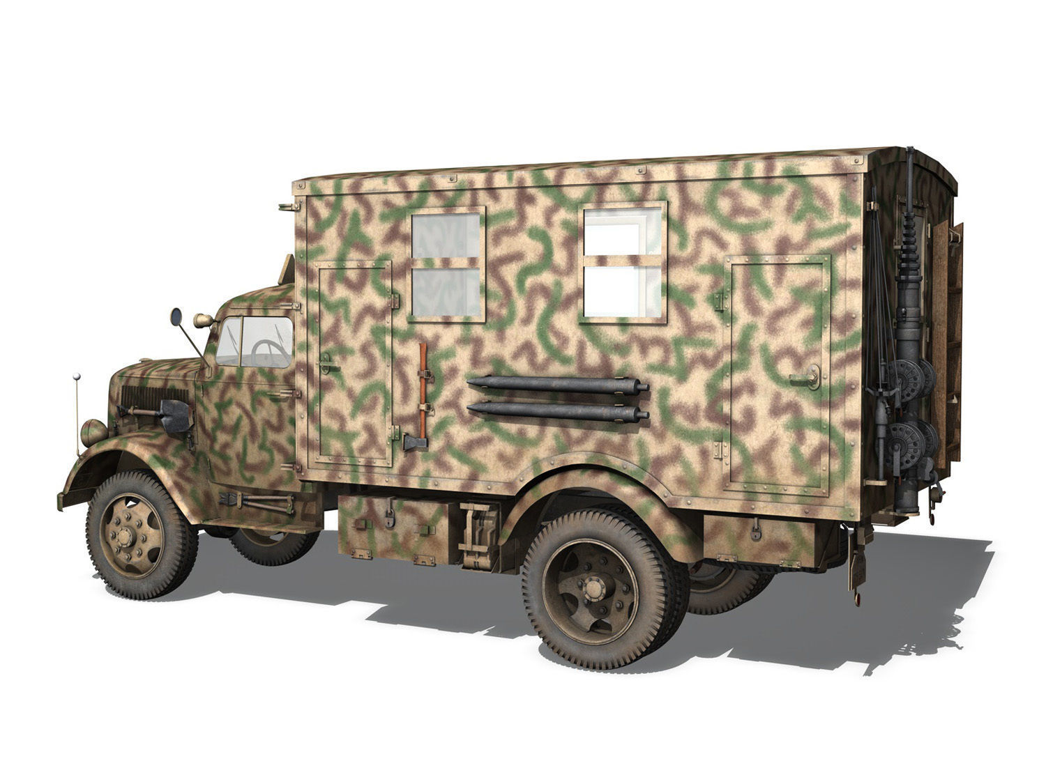 Opel Blitz - 3t Truck with Radiokoffer 3D model_3