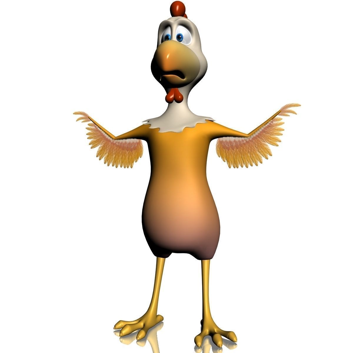 Cartoon chicken RIGGED Low-poly 3D model_2