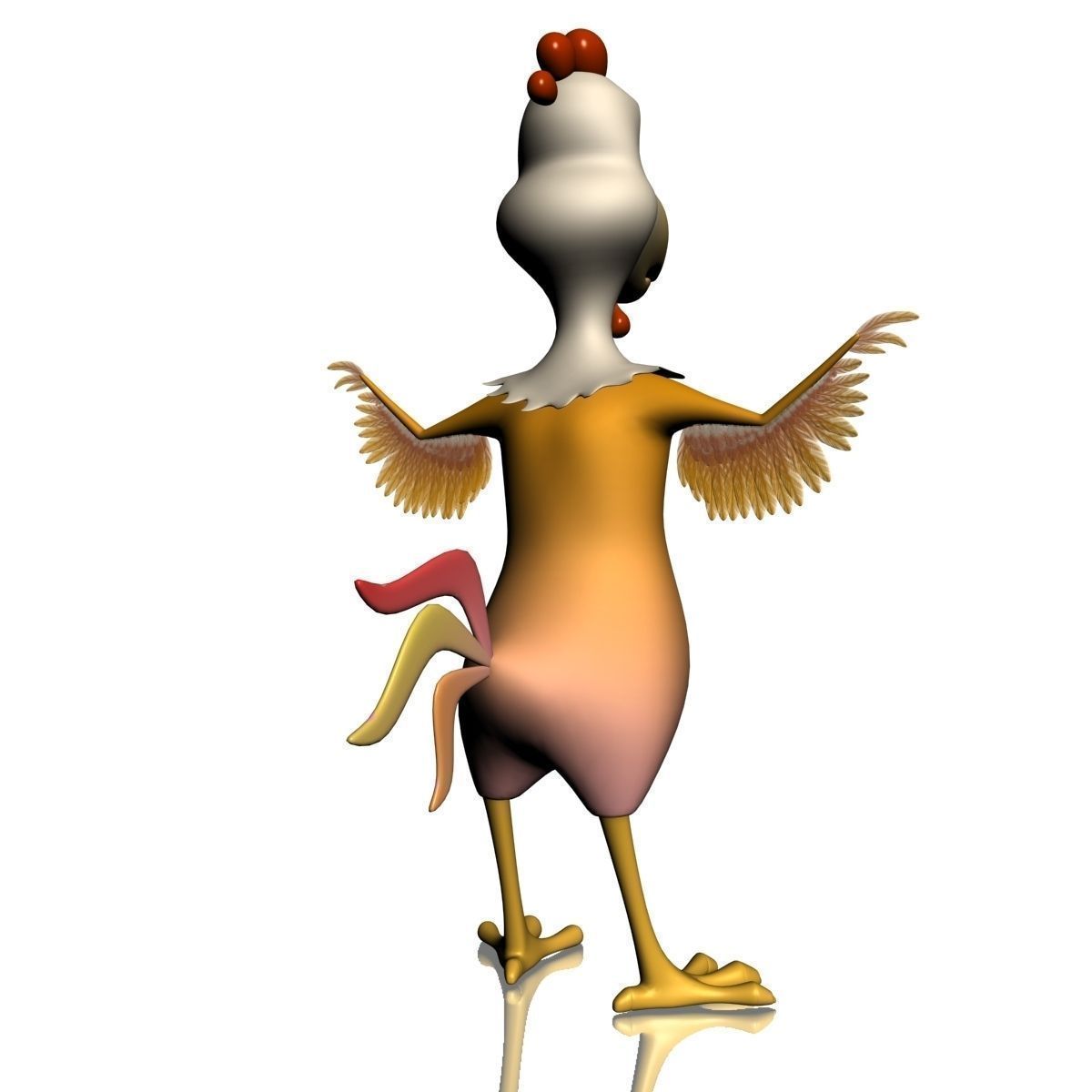 Cartoon chicken RIGGED Low-poly 3D model_5