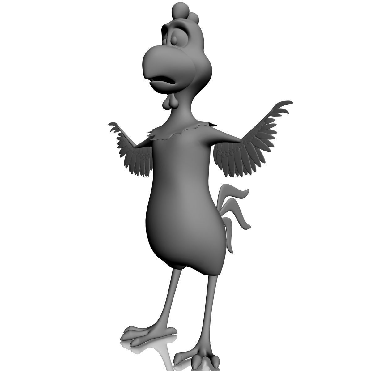 Cartoon chicken RIGGED Low-poly 3D model_3