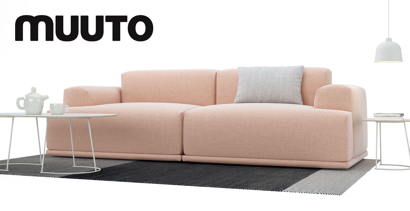 Sofa set two muuto sofas and coffee table 3D model_3