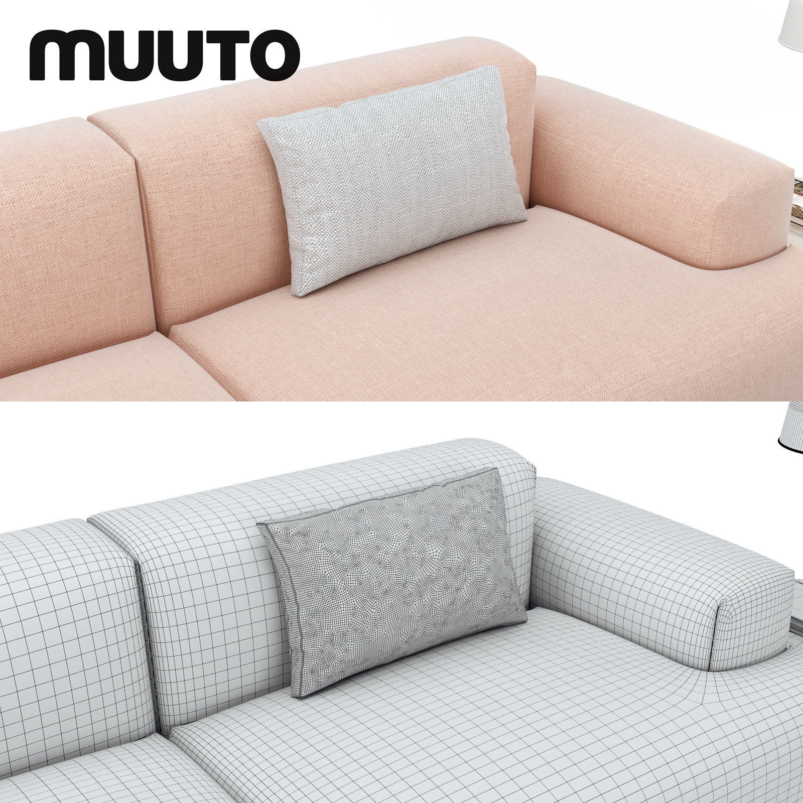 Sofa set two muuto sofas and coffee table 3D model_2