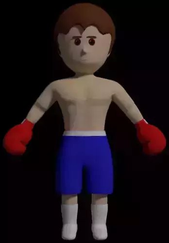 Toon Boxer Character Low-poly 3D model