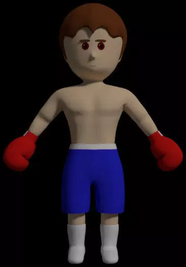 Toon Boxer Character Low-poly 3D model_0
