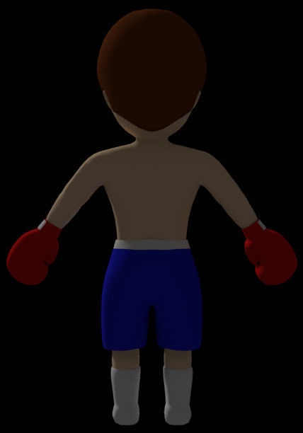 Toon Boxer Character Low-poly 3D model_2
