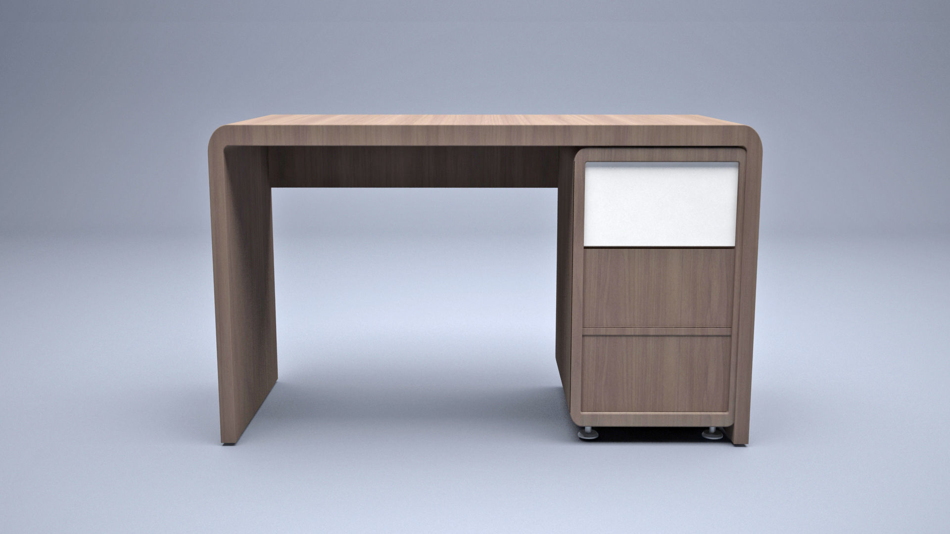 Modern wooden Desk  3D model_3