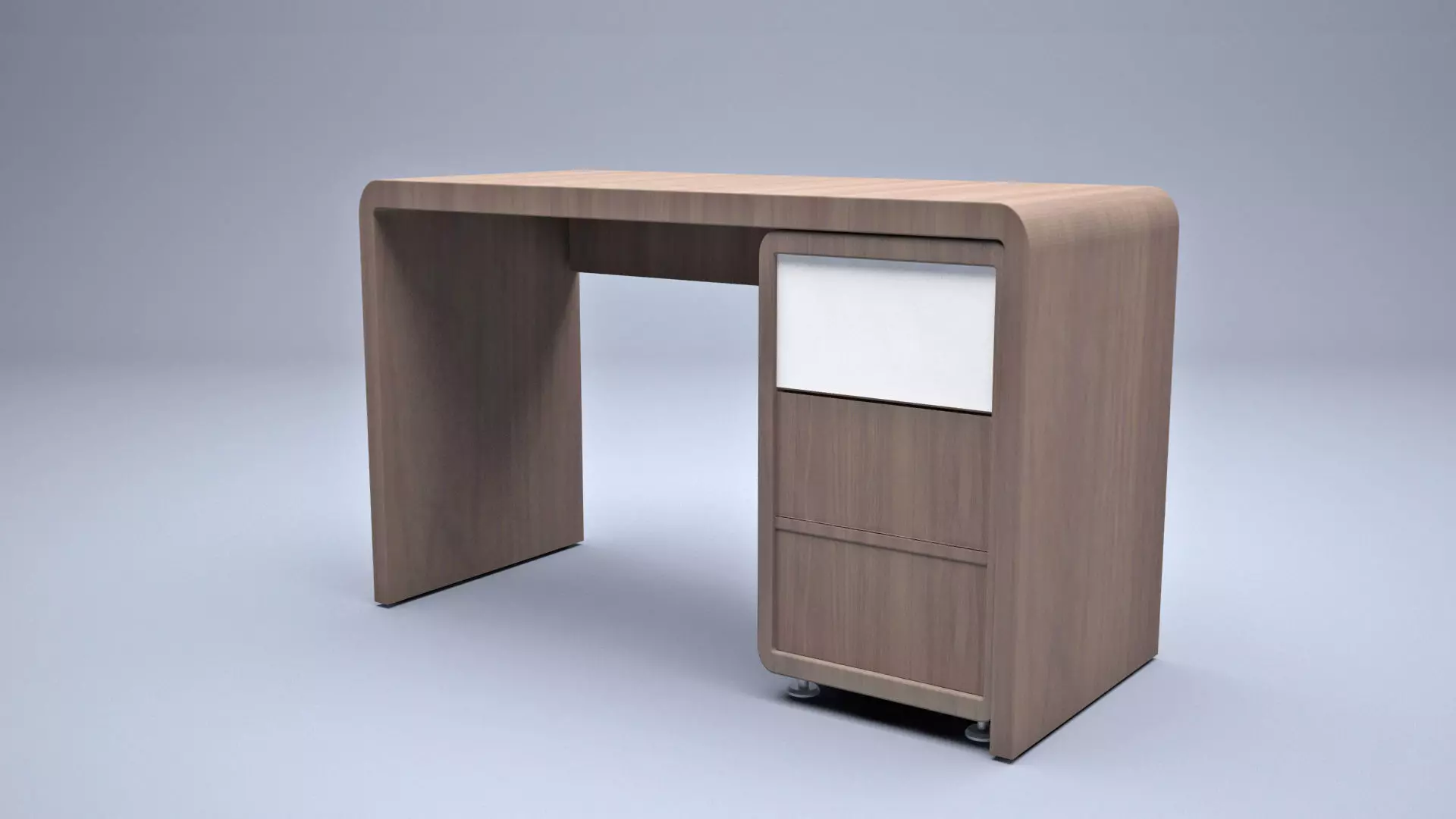Modern wooden Desk  3D model_0