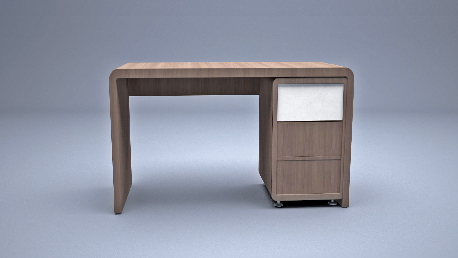 Modern wooden Desk  3D model_5