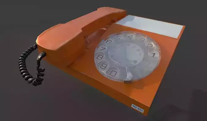 Vintage rotary dial telephone Low-poly 3D model