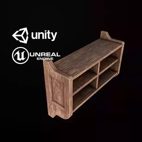 Wall Bookshelf - PBR Game Ready