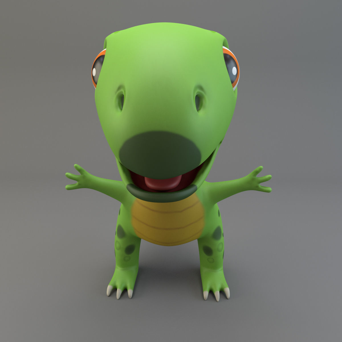 Cartoon Dinosaur Low-poly 3D model_2