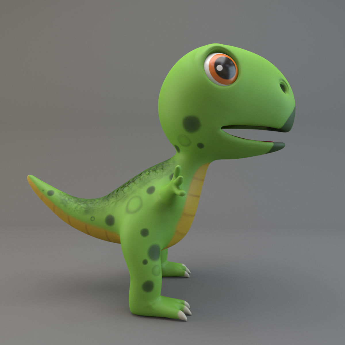 Cartoon Dinosaur Low-poly 3D model_3