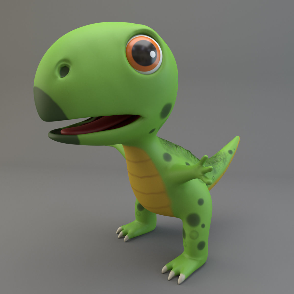 Cartoon Dinosaur Low-poly 3D model_1