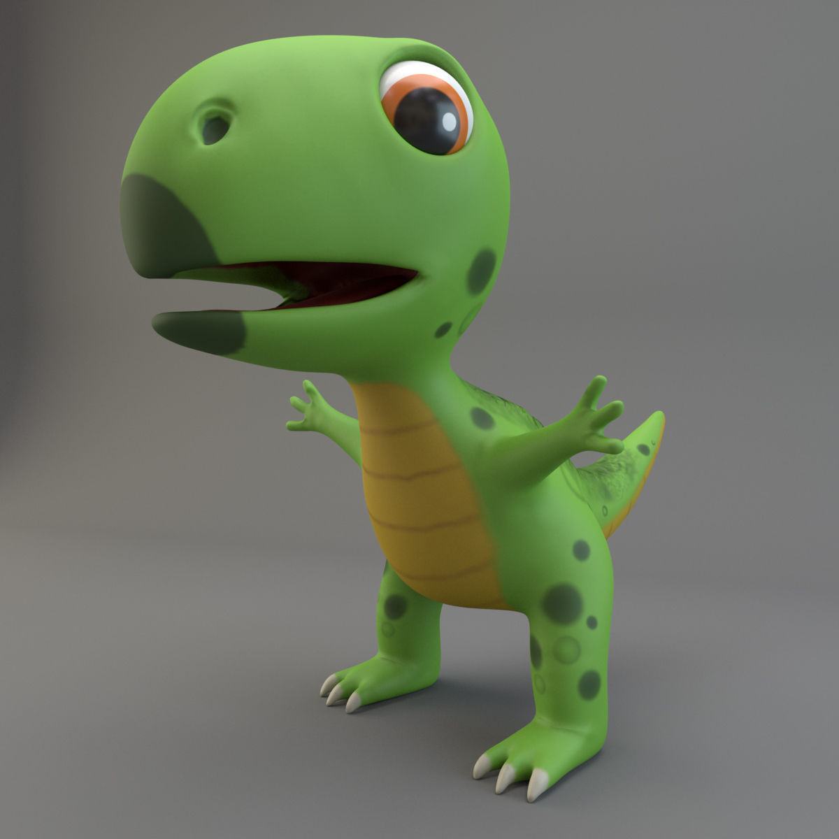 Cartoon Dinosaur Low-poly 3D model_7