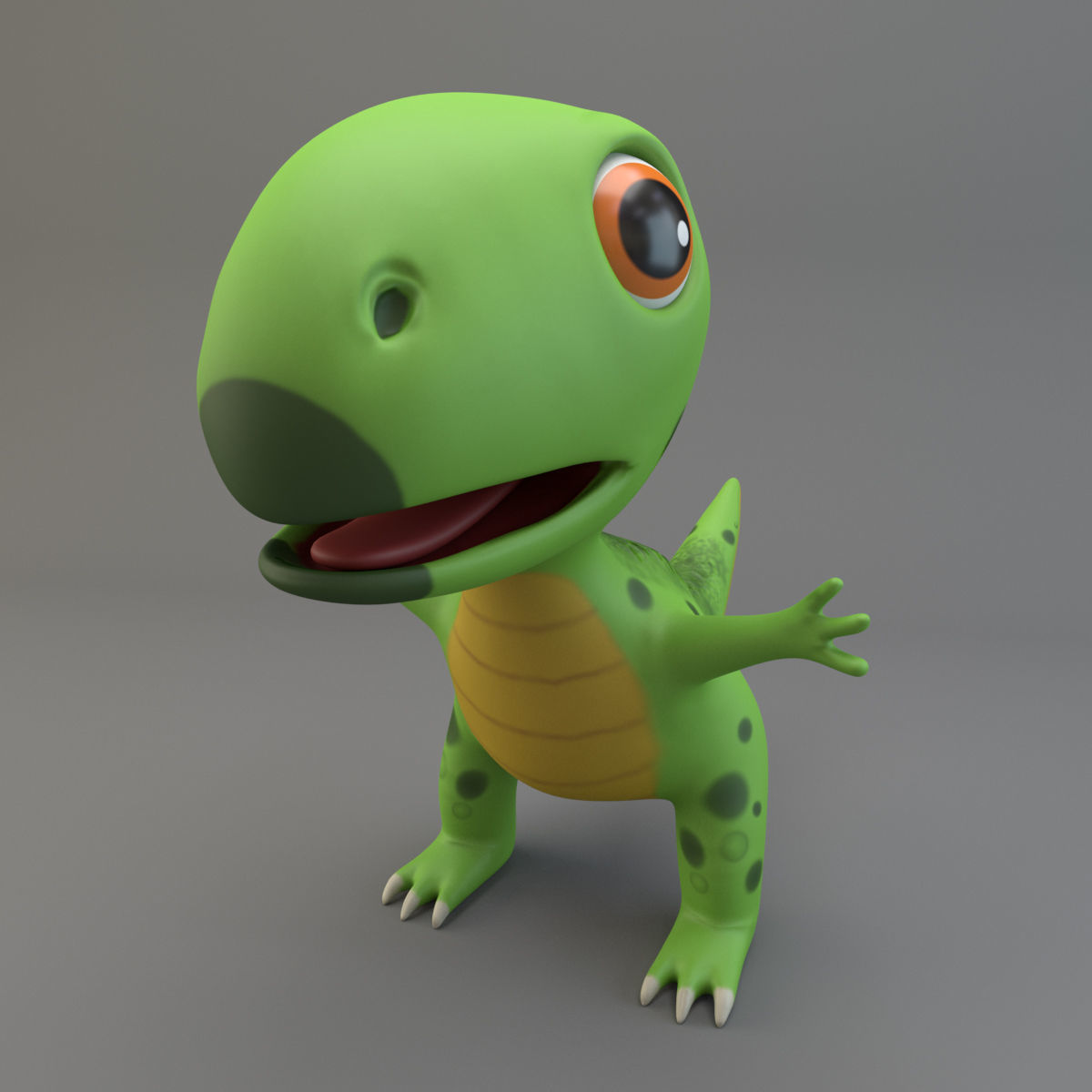 Cartoon Dinosaur Low-poly 3D model_4