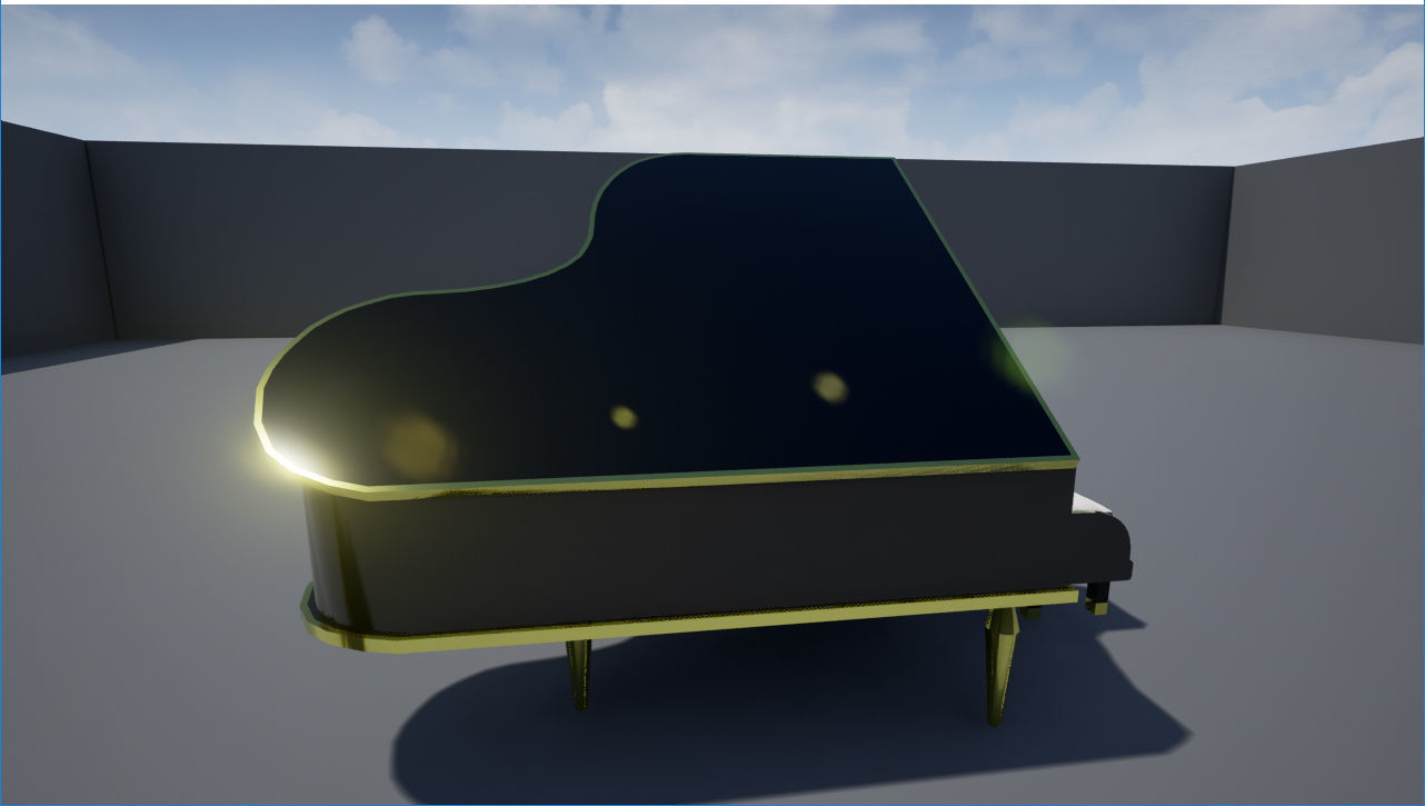 Piano with stool Low-poly 3D model_11